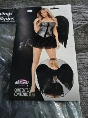 Black Feather Angel Wings Kids Costume Accessory